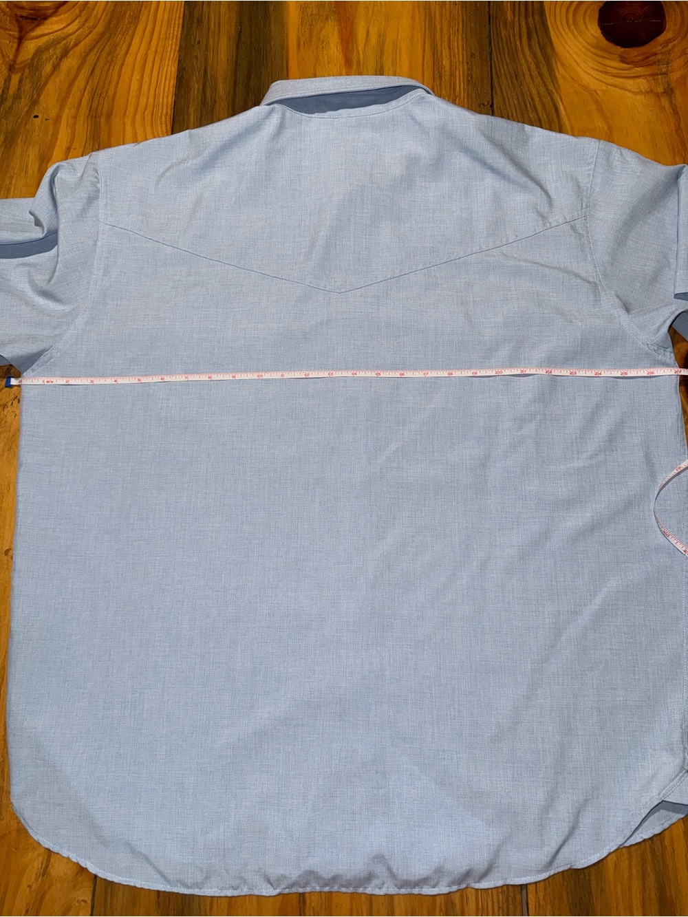 Men's Pearl Snap Western Shirt in Blue Gray Color, Short Sleeve, XL - Picture 5 of 8
